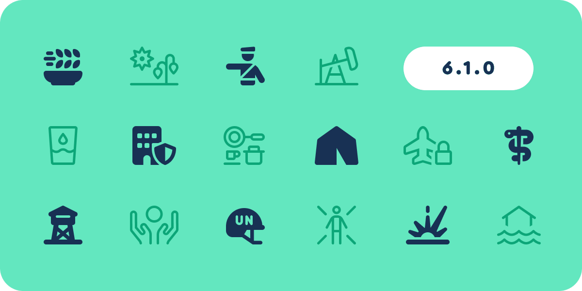 A selection of humanitarian icons in Font Awesome 6.1.0
