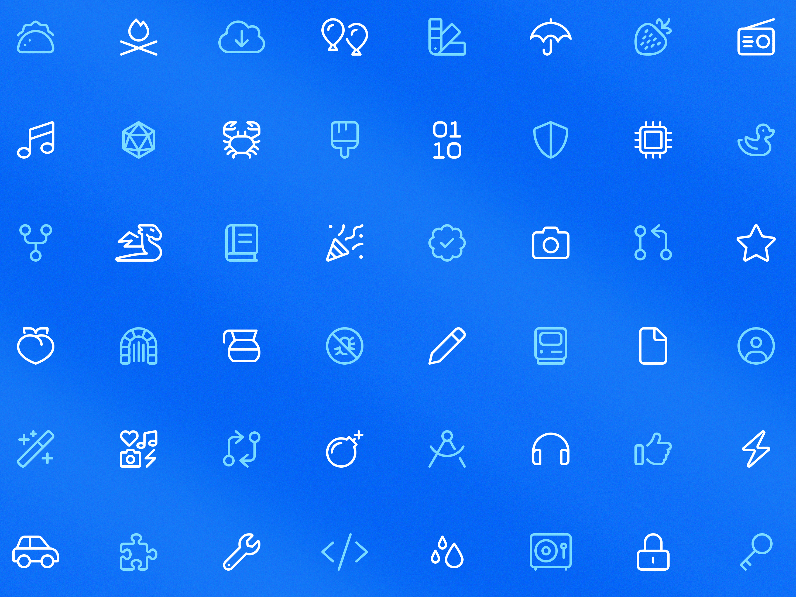 Sample of 48 line-style icons